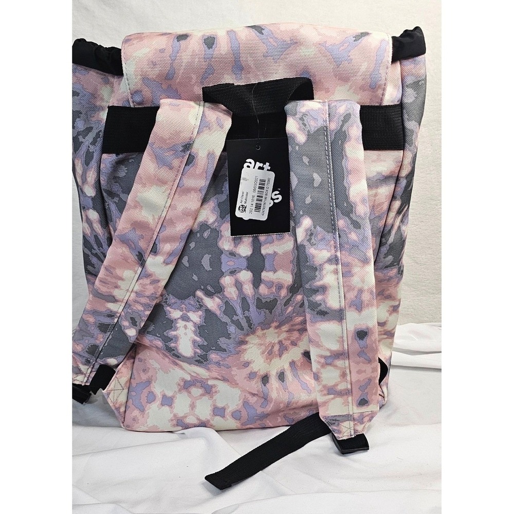 NWT Art Class Tie Dye Kaleidoscope Backpack multi Drawstring Buckle Flap - Picture 2 of 7